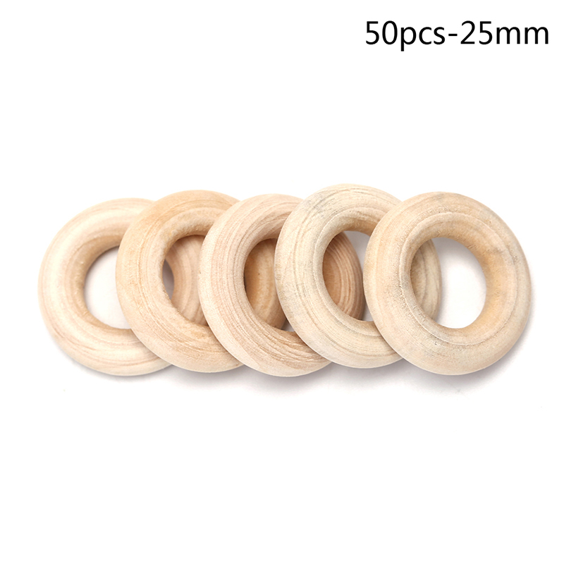 Wood Ring Blank - ホットセール 5/10/20/50個入り 未仕上げ木製リング 20-70MM 天然木リング マクラメDIYクラフト装飾品