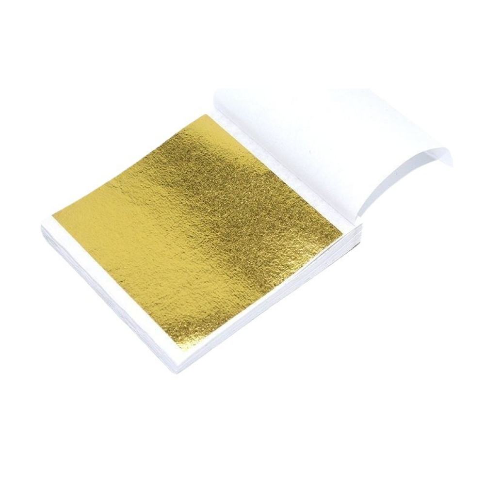 Gold Foil Flakes - レジンキャスト用メタリック箔紙 9x9cm ネイルアート装飾用、耐寒性、プロ仕様のマニキュア用クラフトシート、各種材料