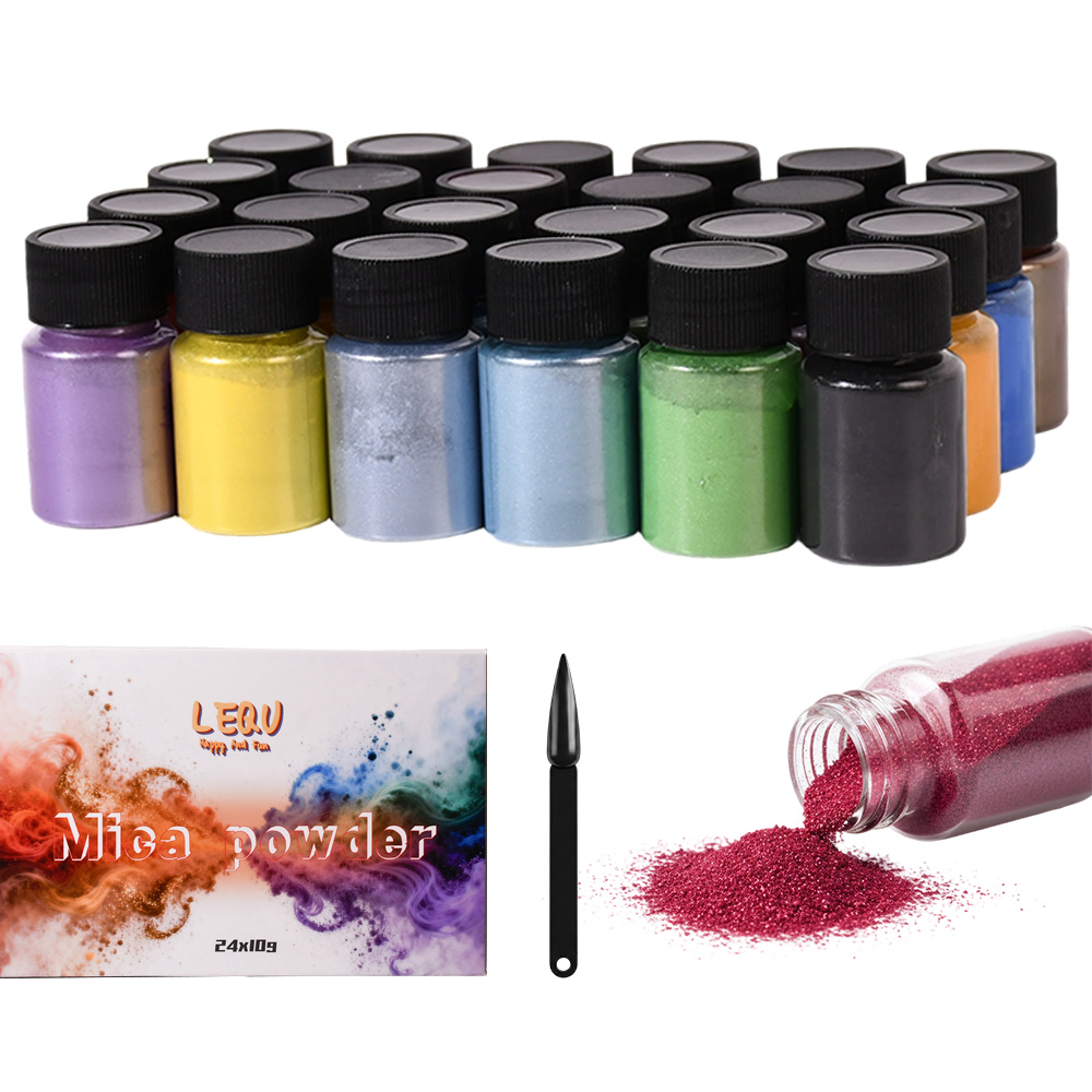 Resin Pigment Set - 24色カメレオンマイカパウダー：DIY樹脂工芸に適した色が変わるパウダー、また塗装用のクロム顔料としても使用可能