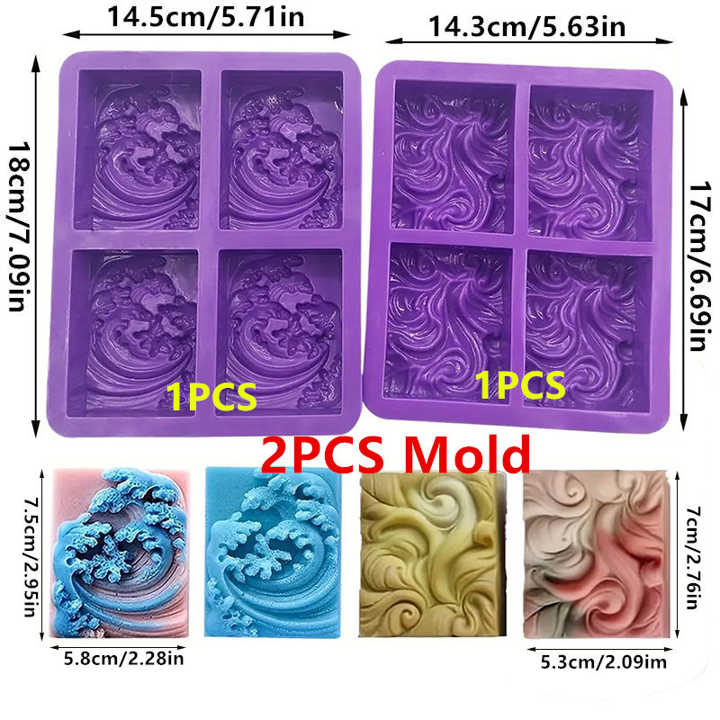 2個/4個セット 4つの空洞を持つオーシャンウェーブシリコン - Resin Ocean Wave Mold のレビューと価格