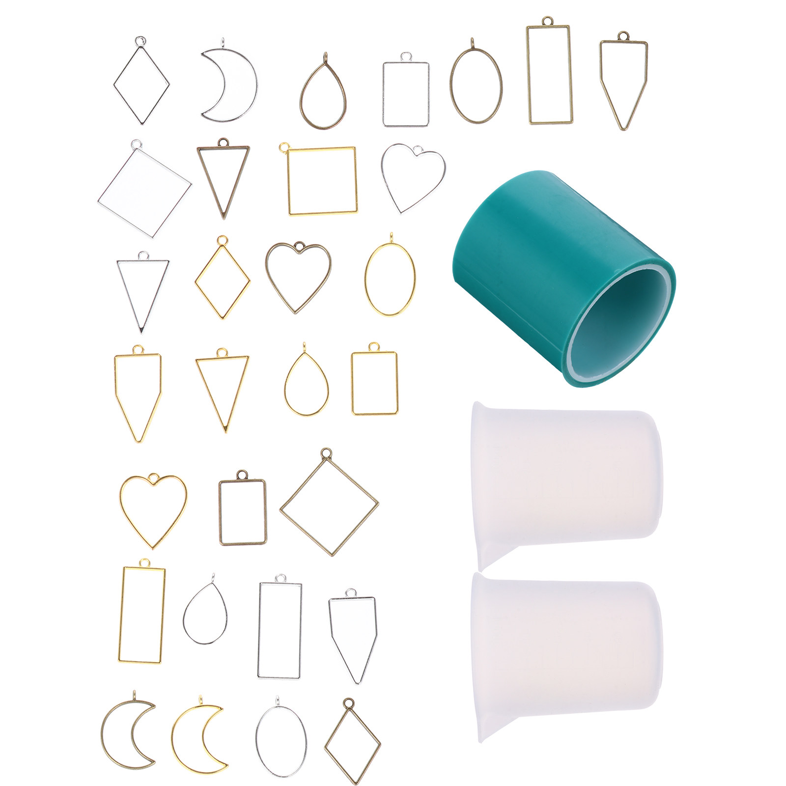 33個入り メタルチャーム ベゼルペンダント DIYクラフト - Resin Jewelry Kit のレビューと価格