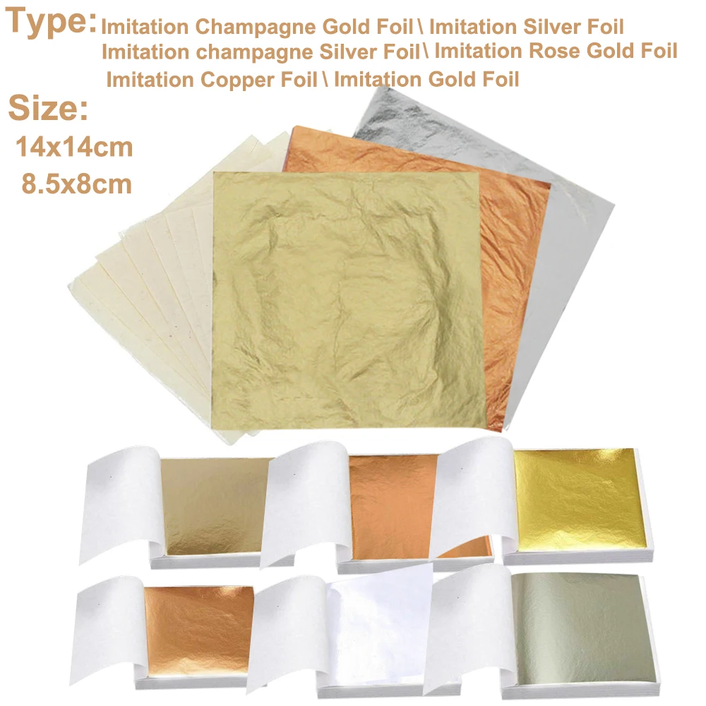 100 個のイミテーションゴールドシルバーコッパーリーフフレ - Gold Foil Flakes のレビューと価格