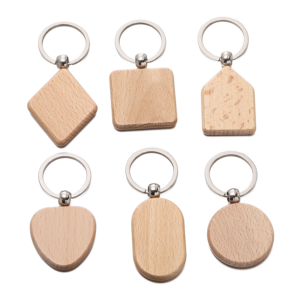 5 ピース/ロットブランクジオメトリ木製キーホルダーブランク - Wood Ring Blank のレビューと価格