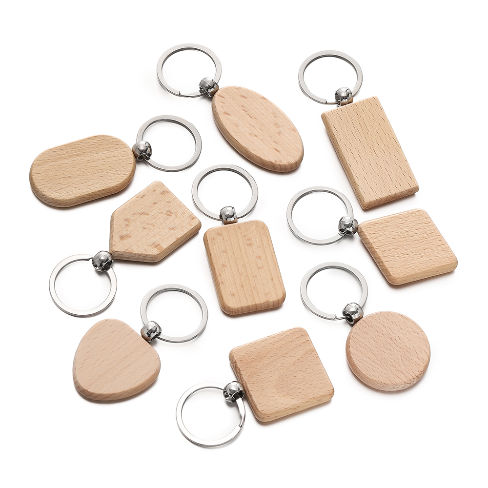 5 ピース/ロットブランクジオメトリ木製キーホルダーブランク - Wood Ring Blank のレビューと価格