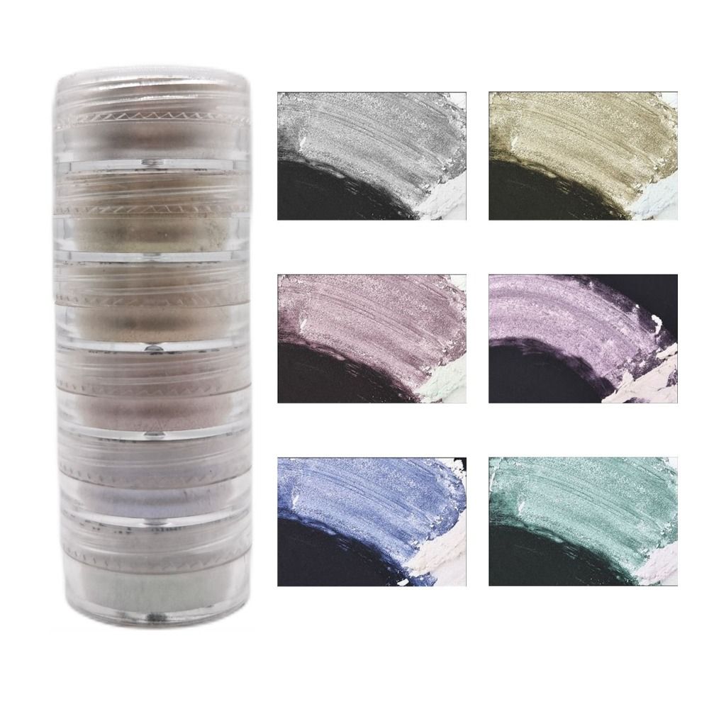 6 色/セットグリッターマイカパウダー新しいネイルアート真珠 - Resin Pigment Set のレビューと価格