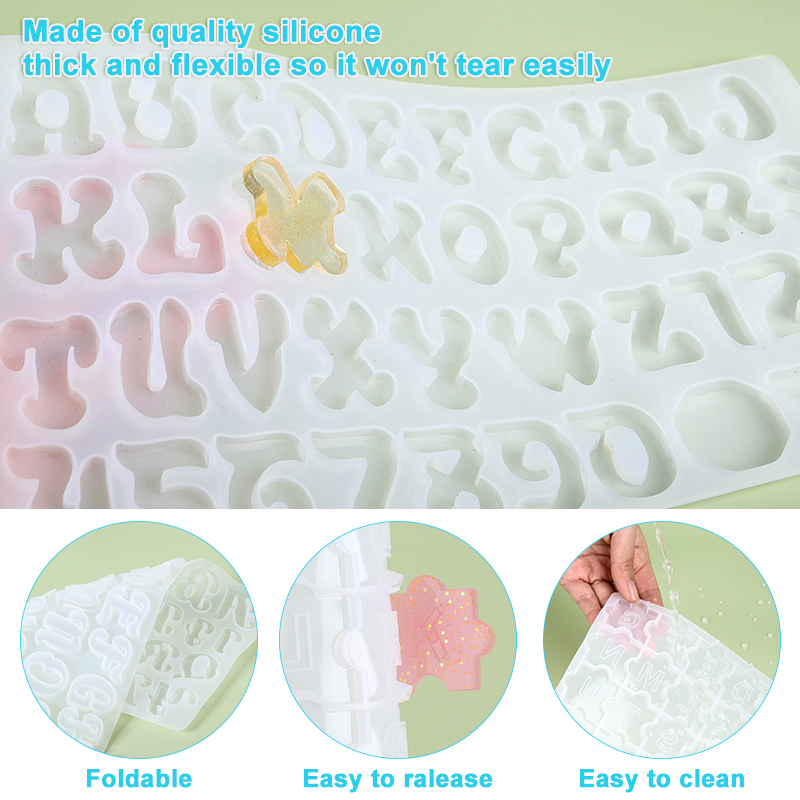 アルファベットキーホルダー金型アルファベット樹脂シリコーン金 - Resin Jewelry Kit のレビューと価格