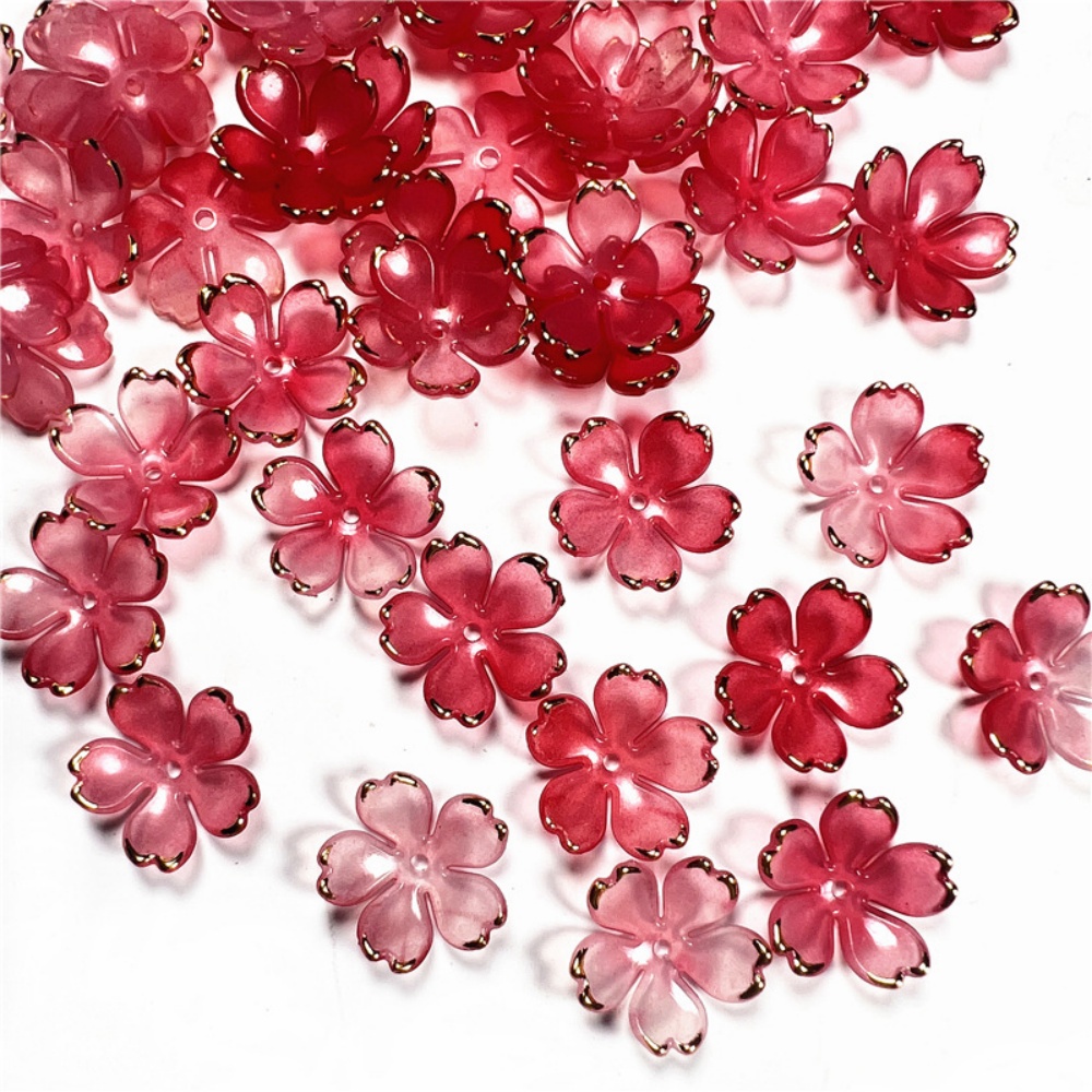50個/ロット 19mm アクリル製桜の花ビーズ 花びらチャ - Resin Craft Projects のレビューと価格