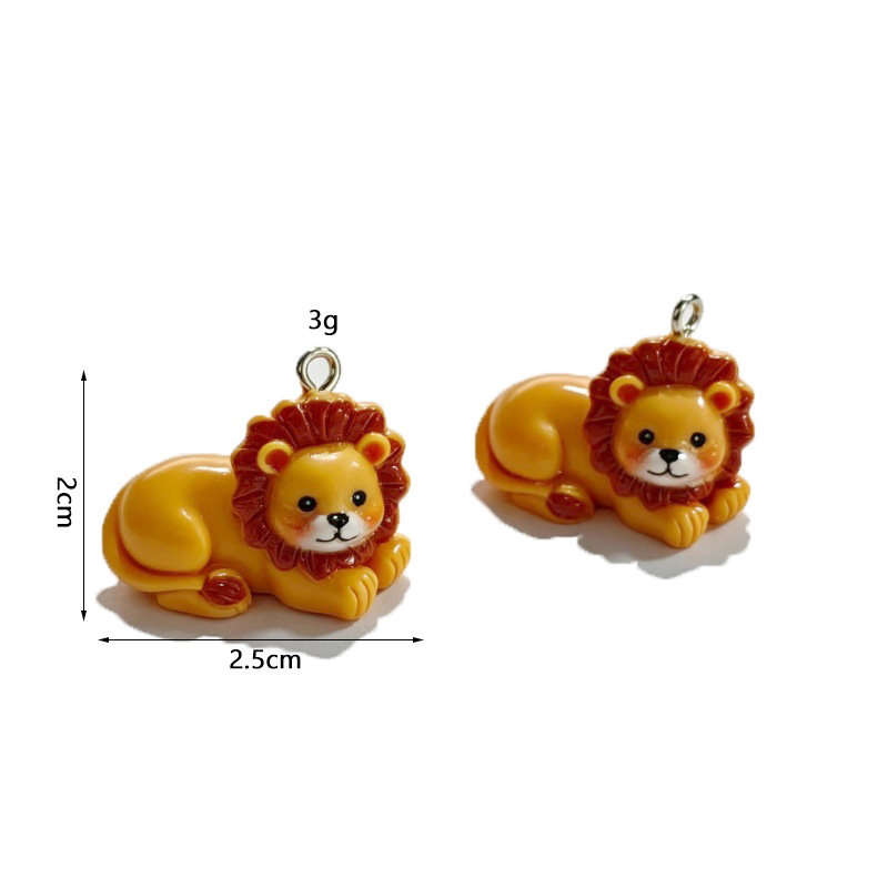 6個入り、樹脂製の可愛らしいライオンのペンダント。漫画風の動 - Resin Craft Projects のレビューと価格