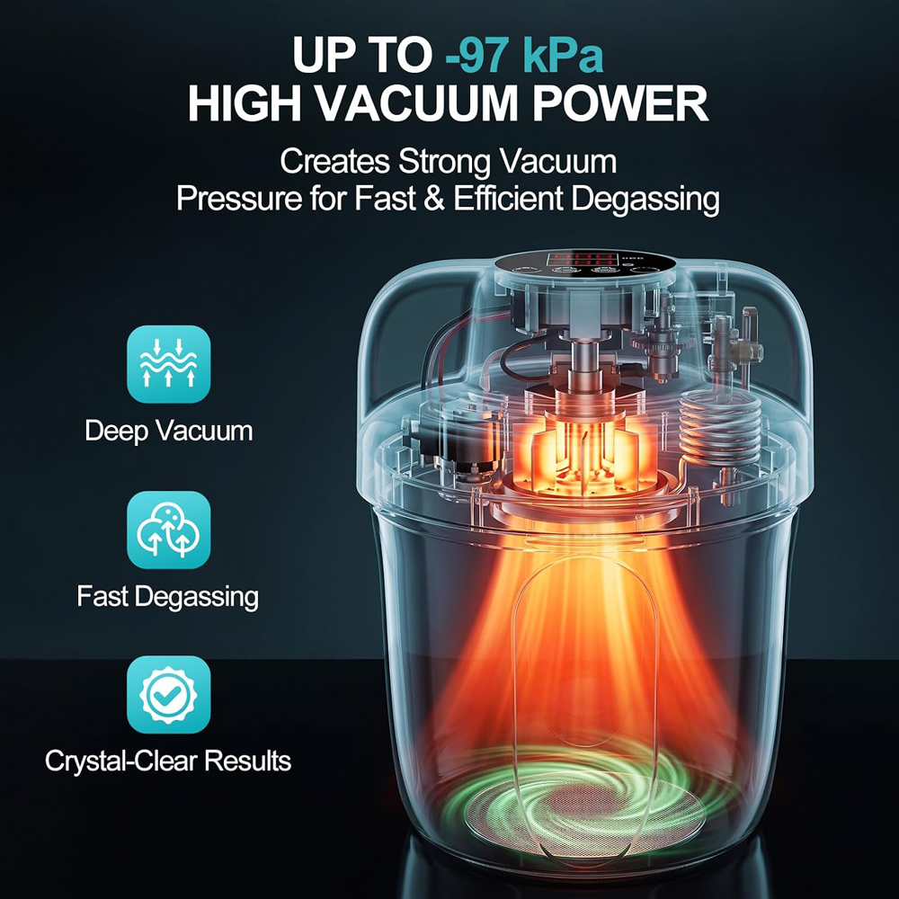 -97kPa レジン気泡除去真空チャンバー デジタルタッチコ - Epoxy Uv Resin Kit のレビューと価格