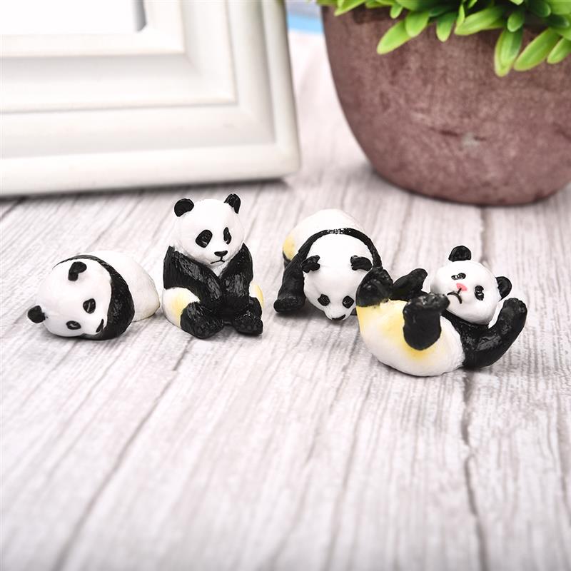 4ピース/セットかわいいパンダモスマイクロランドスケーグラリ - Terrarium Moss Art のレビューと価格