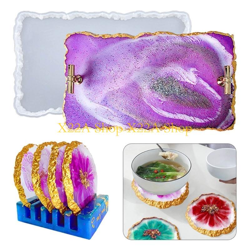 ユニークなメノウコースターシリコンモールド樹脂トレイモールド - Serving Tray Mold のレビューと価格